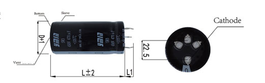 Bullhorn type aluminum electrolytic capacitor CN32